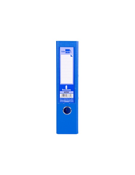 Archivador de palanca liderpapel a4 documenta forrado pvc con rado lomo 75mm azul compresor metalico