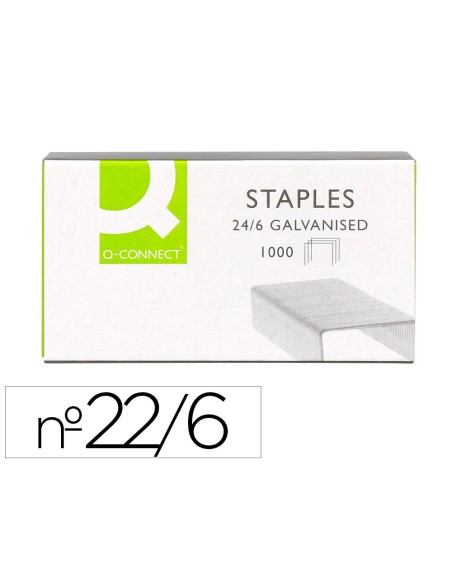 Grapas q-connect nº 22/6 24/6 galvanizadas caja...