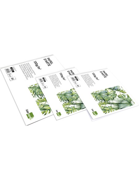 Bloc dibujo liderpapel artistico encolado 230x325mm 20 hojas 130g/m2 sin recuadro