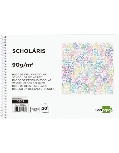 Bloc dibujo liderpapel escolar espiral...