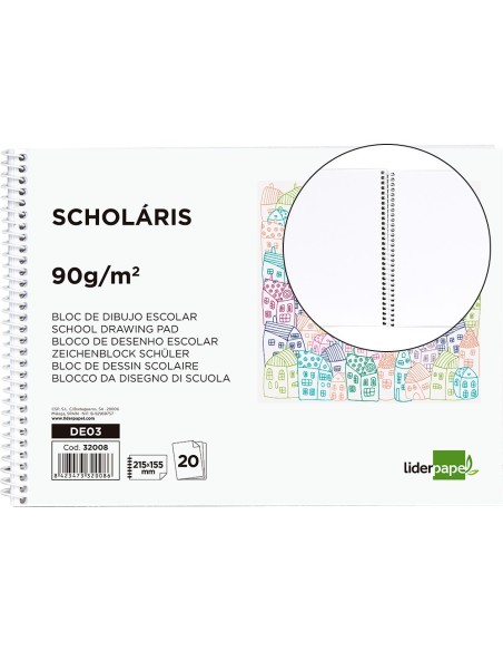 Bloc dibujo liderpapel escolar espiral...