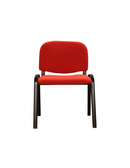 Silla apilable q-connect brazos cortos tapizada sin rueds 910 mm alto 460 mm largo440 mm profundidad roja