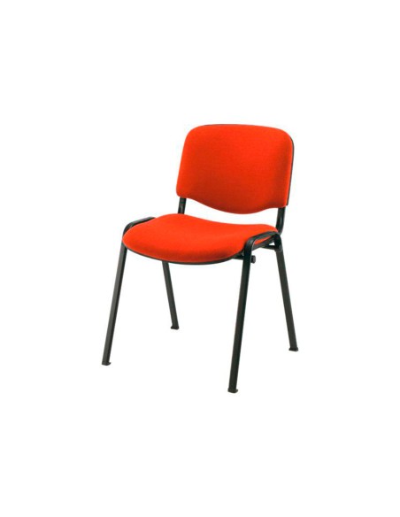 Silla apilable q-connect brazos cortos tapizada sin rueds 910 mm alto 460 mm largo440 mm profundidad roja