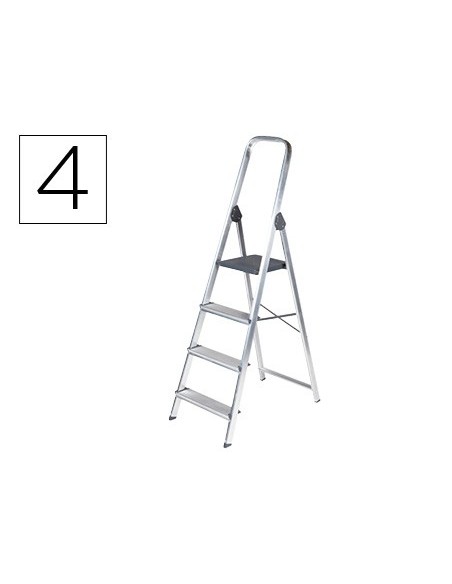 Escalera q-connect de aluminio 4 peldaños...