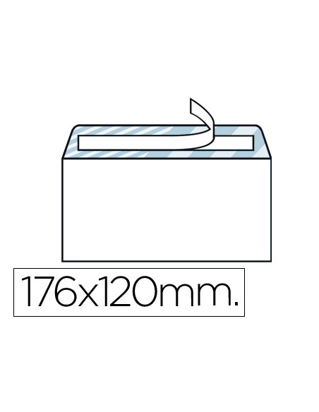 Sobre liderpapel n.9 blanco comercial normalizado 120x176mm tira de silicona caja de 500 unidades