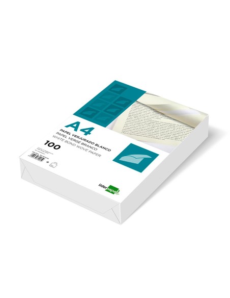 Papel verjurado liderpapel a4 90g/m2 crema...