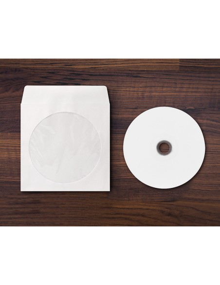 Sobre para cd q-connect con ventana transparente y solapa -pack de 50 unidades