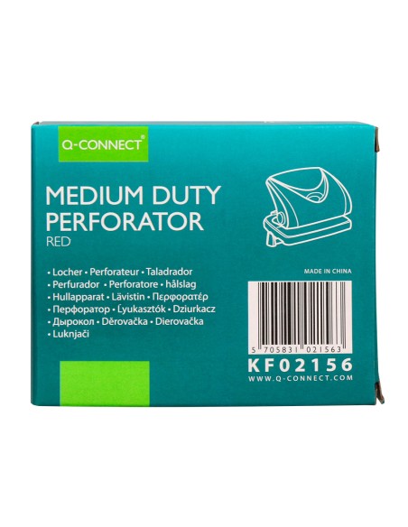 Taladrador q-connect kf02156 rojo abertura 2 mm capacidad 20 hojas