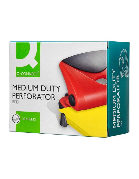 Taladrador q-connect kf02156 rojo abertura 2 mm capacidad 20 hojas