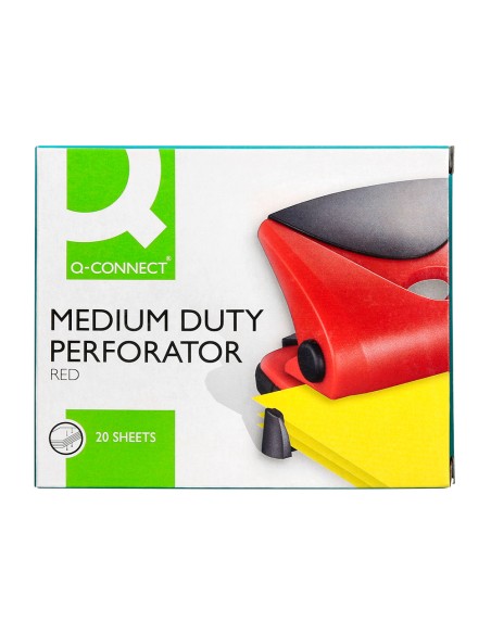 Taladrador q-connect kf02156 rojo abertura 2 mm capacidad 20 hojas