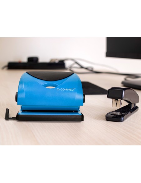 Taladrador q-connect kf02155 azul abertura 2 mm capacidad 20 hojas