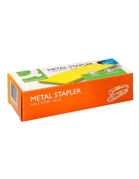 Grapadora q-connect kf02149 metalica azul capacidad 20 hojas