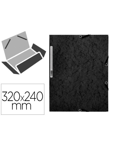 Carpeta q-connect gomas kf02169 carton simil-prespan solapas 320x243 mm negra