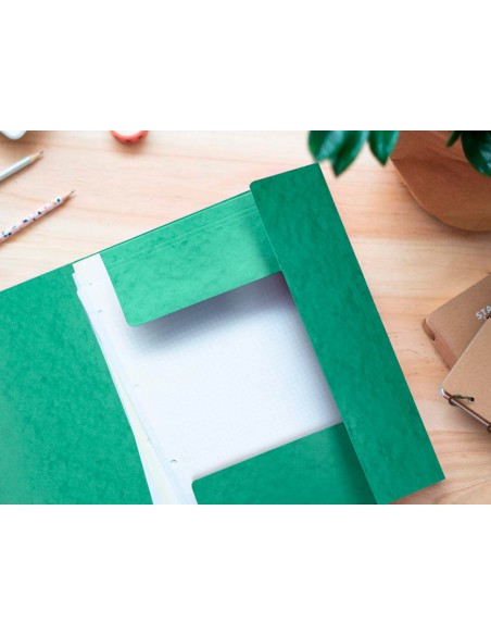 Carpeta q-connect gomas kf02168 carton simil-prespan solapas 320x243 mm verde