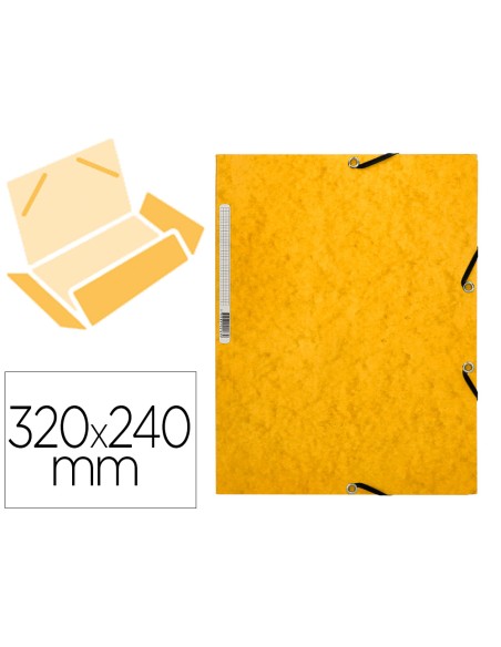 Carpeta q-connect gomas kf02166 carton simil-prespan solapas 320x243 mm amarilla