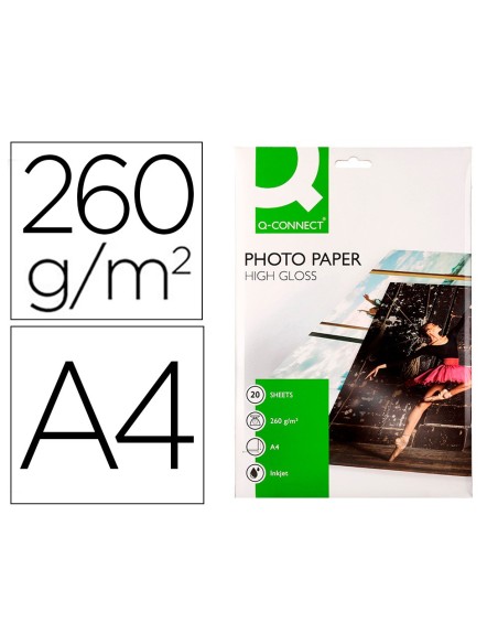 Papel q-connect foto glossy kf02163 din a4 alta...