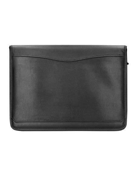 Carpeta portafolios q-connect cremallera 4 anillas 20 mm concalculadora con bolsa para movil color negro 260x355 mm