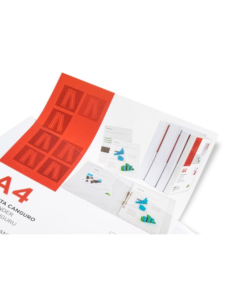 Carpeta canguro 4 anillas mixtas 55mm liderpapel a4 plastico blanca