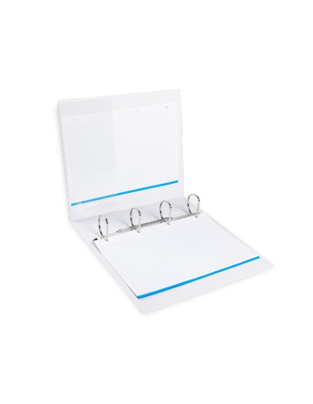 Carpeta canguro 4 anillas mixtas 55mm liderpapel a4 plastico blanca