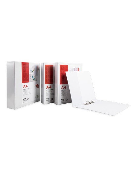 Carpeta canguro 2 anillas mixtas 55mm liderpapel a4 plastico blanca
