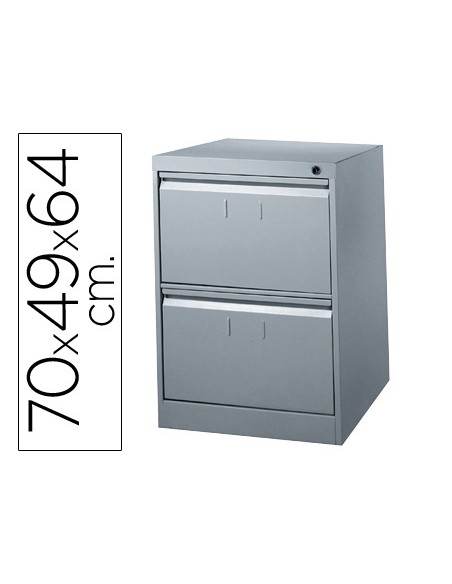 Fichero cajones de suelo metalico de 2 cajones 70cm alto,64cm prof,49cm anchocolor gris n.1375