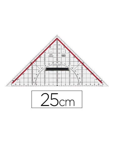 Escuadra m+r geometria 25 cm plastico cristal