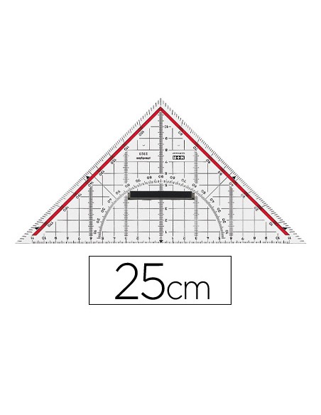 Escuadra m+r geometria 25 cm plastico cristal