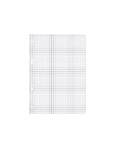 Recambio liderpapel cuarto 100 hojas 60g/m2 cuadro 8mm con margen 6 taladros