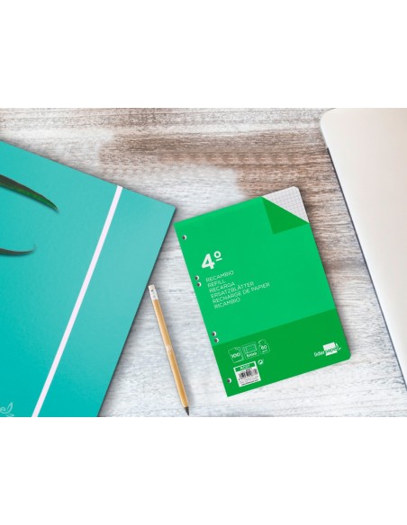 Recambio liderpapel cuarto 100 hojas 60g/m2...