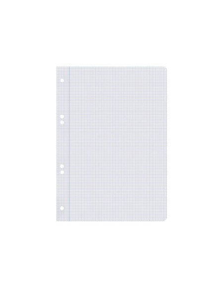 Recambio liderpapel cuarto 100 hojas 60g/m2 cuadro 3mm con margen 6 taladros