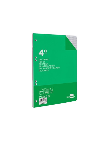 Recambio liderpapel cuarto 100 hojas 60g/m2...