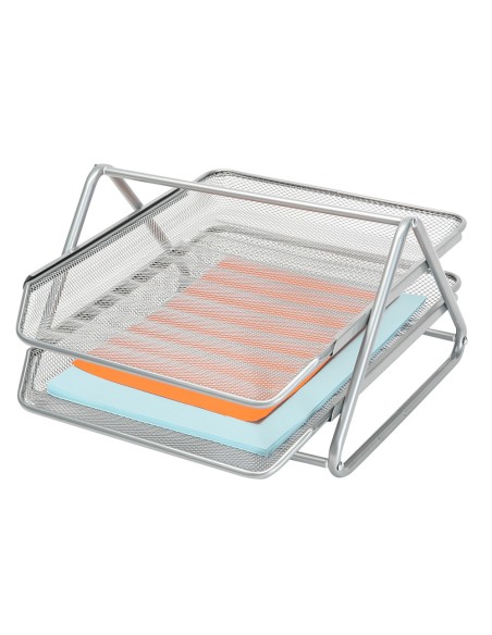Bandeja sobremesa metalica q-connect rejilla gxa100 plata2 bandejas movibles 300x185x 350 mm