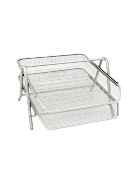 Bandeja sobremesa metalica q-connect rejilla gxa100 plata2 bandejas movibles 300x185x 350 mm