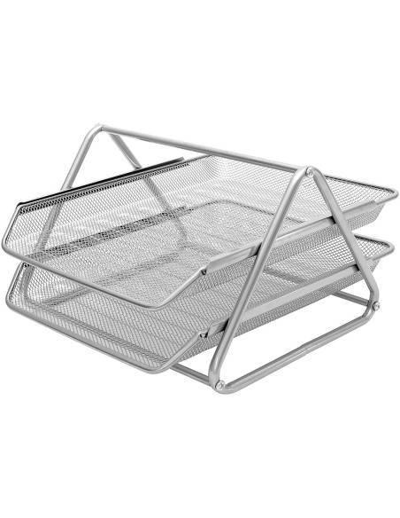Bandeja sobremesa metalica q-connect rejilla gxa100 plata2 bandejas movibles 300x185x 350 mm