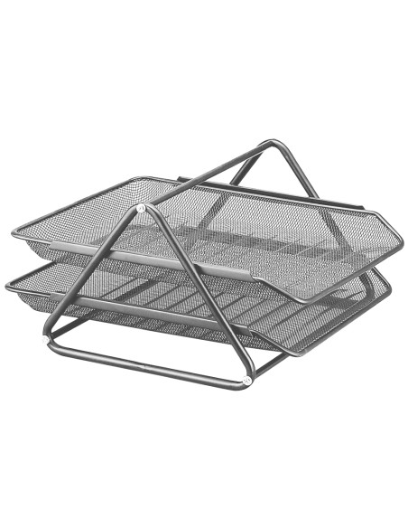 Bandeja sobremesa metalica q-connect rejilla gxa100 plata2 bandejas movibles 300x185x 350 mm