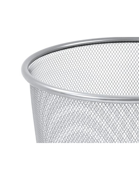Papelera metalica q-connect rejilla gris 190x260x235 mm