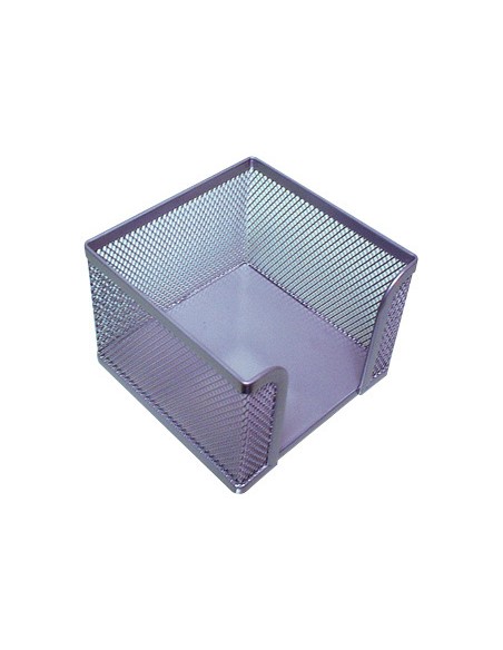 Soporte taco de papel q-connect metalico rejilla plata 95x95x80 mm