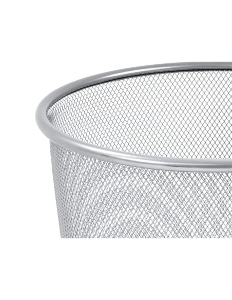 Papelera metalica q-connect gris rejilla 295x345mm