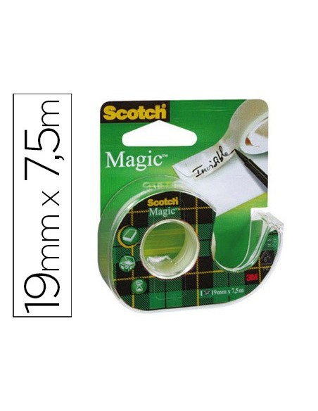 Cinta adhesiva scotch magic invisible 7,5 mt x...