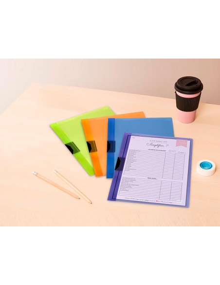 Carpeta liderpapel dossier pinza lateral 45303 polipropileno din a4 verde cla30 hojas pinza deslizante