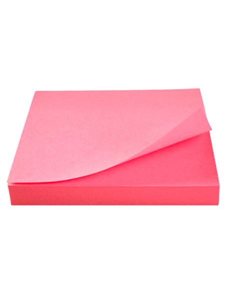 Bloc de notas adhesivas quita y pon q-connect 76x76 mm rosa neon 80 hojas