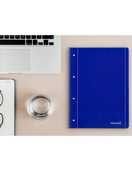 Cuaderno espiral liderpapel a4 micro serie azul...