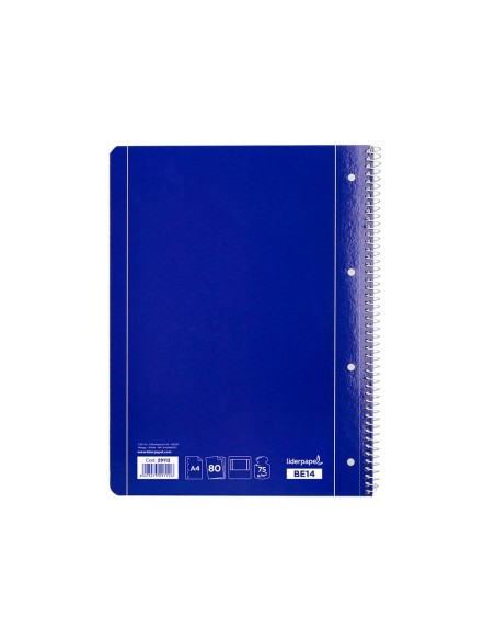 Cuaderno espiral liderpapel a4 micro serie azul...