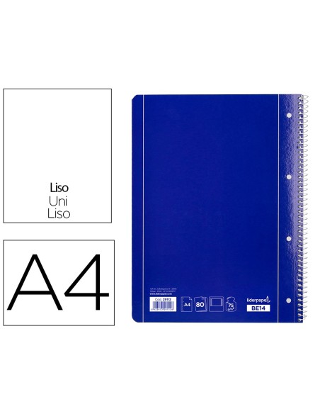 Cuaderno espiral liderpapel a4 micro serie azul...