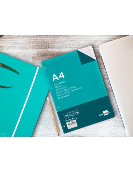 Recambio liderpapel a4 100 hojas 100g/m2...
