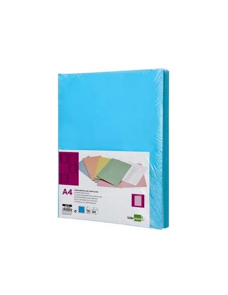 Subcarpeta liderpapel din a4 celeste intenso 180g/m2