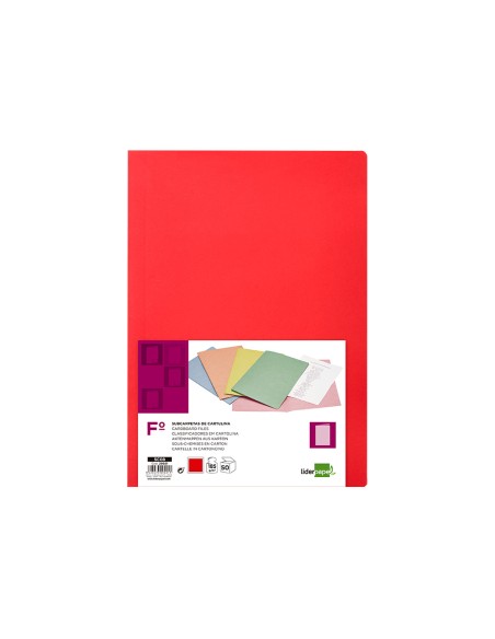 Subcarpeta liderpapel folio rojo intenso 180g/m2