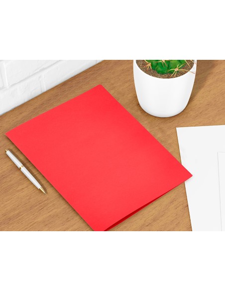 Subcarpeta liderpapel folio rojo intenso 180g/m2