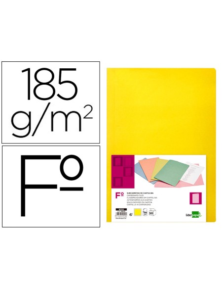 Subcarpeta liderpapel folio amarillo intenso 180g/m2
