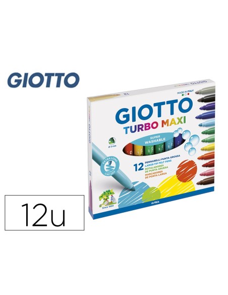 Rotulador giotto turbo maxi caja de 12 colores...